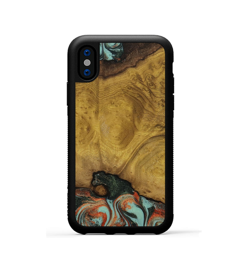 iPhone Xs Wood Phone Case - Marylyn (Green, 798975)