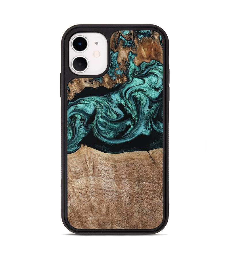 iPhone 11 Wood Phone Case - Diya (Green, 798977)