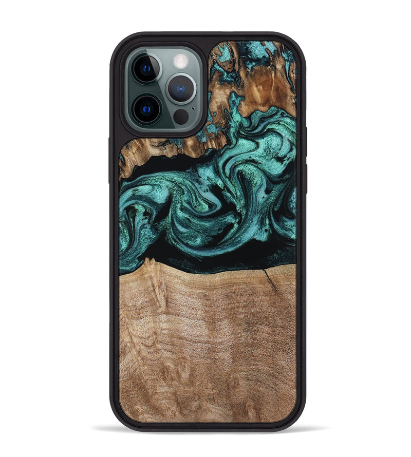 iPhone 12 Pro Max Wood Phone Case - Diya (Green, 798977)