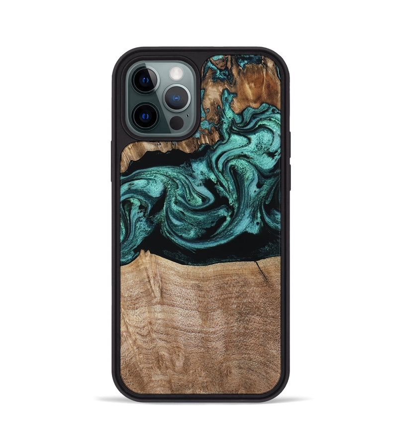 iPhone 12 Pro Wood Phone Case - Diya (Green, 798977)