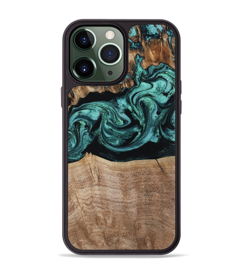 iPhone 13 Pro Max Wood Phone Case - Diya (Green, 798977)