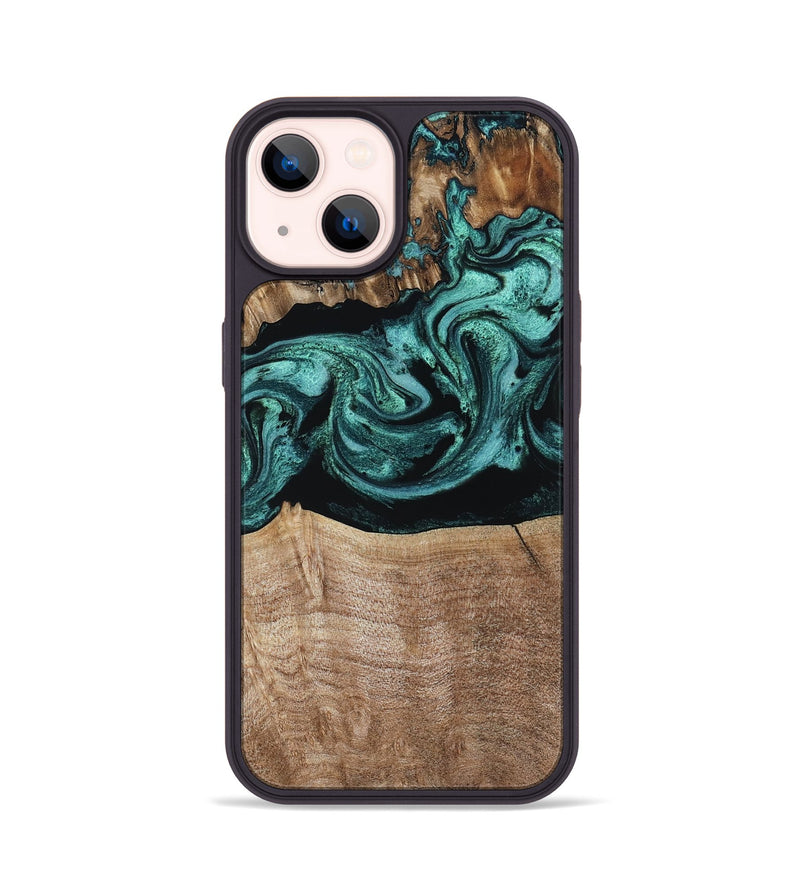 iPhone 14 Wood Phone Case - Diya (Green, 798977)