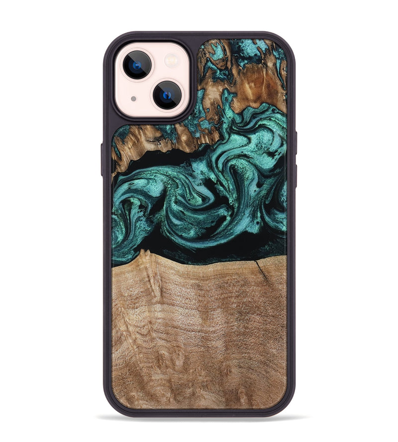 iPhone 14 Plus Wood Phone Case - Diya (Green, 798977)