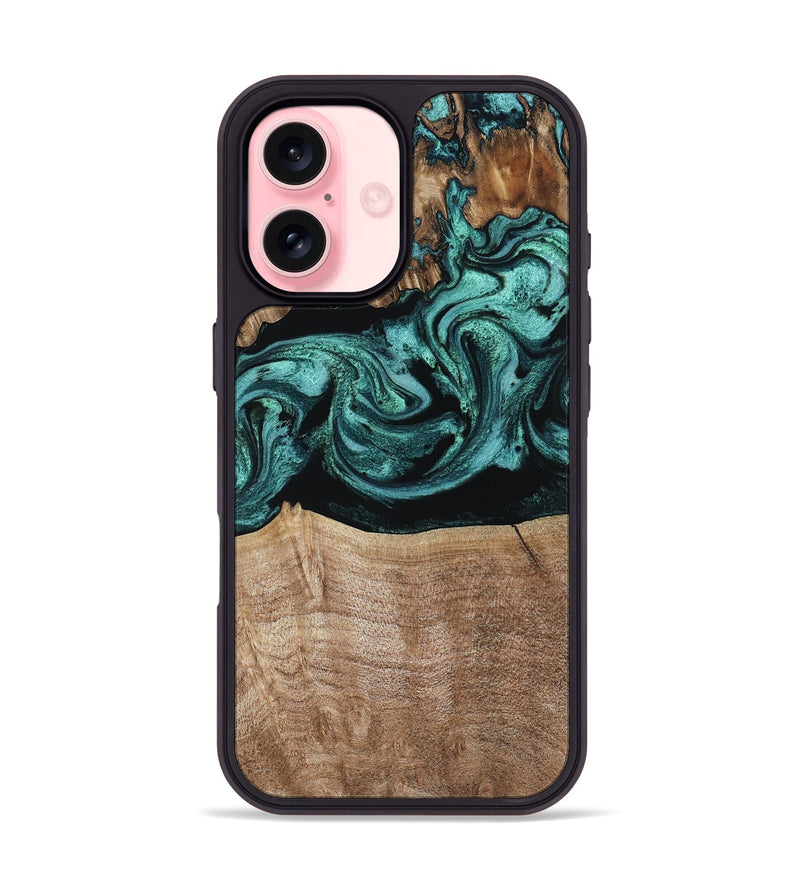 iPhone 16 Wood Phone Case - Diya (Green, 798977)