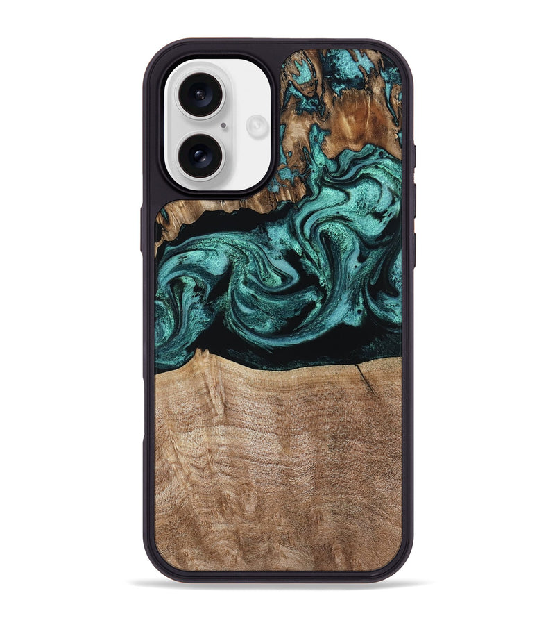 iPhone 16 Plus Wood Phone Case - Diya (Green, 798977)