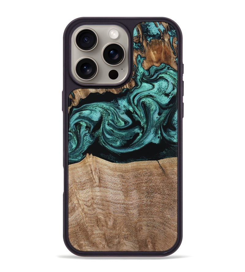 iPhone 16 Pro Max Wood Phone Case - Diya (Green, 798977)