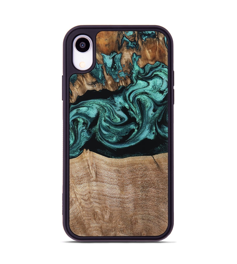iPhone Xr Wood Phone Case - Diya (Green, 798977)