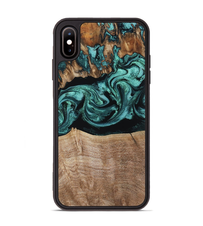 iPhone Xs Max Wood Phone Case - Diya (Green, 798977)