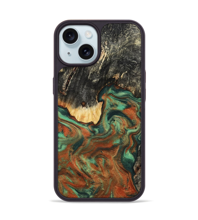 iPhone 15 Wood Phone Case - Ashton (Green, 798979)