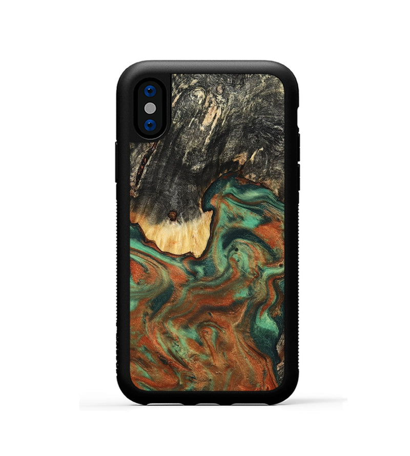 iPhone Xs Wood Phone Case - Ashton (Green, 798979)