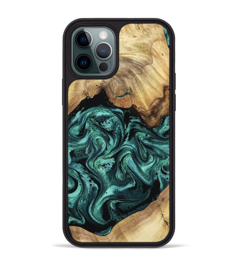 iPhone 12 Pro Max Wood Phone Case - Erwin (Green, 798980)