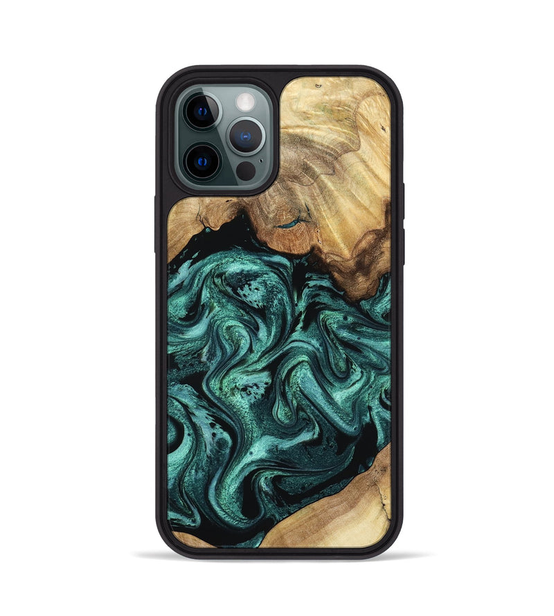 iPhone 12 Pro Wood Phone Case - Erwin (Green, 798980)