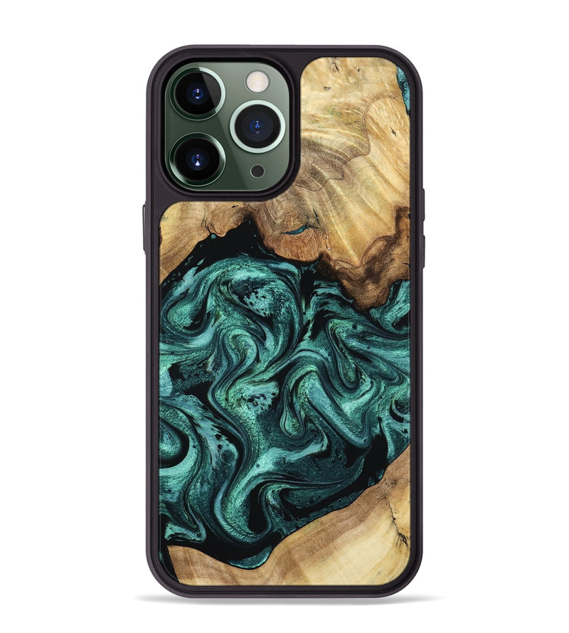iPhone 13 Pro Max Wood Phone Case - Erwin (Green, 798980)