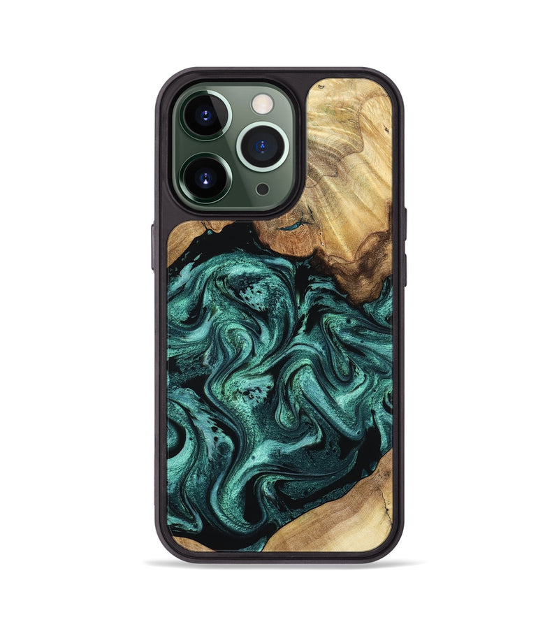 iPhone 13 Pro Wood Phone Case - Erwin (Green, 798980)