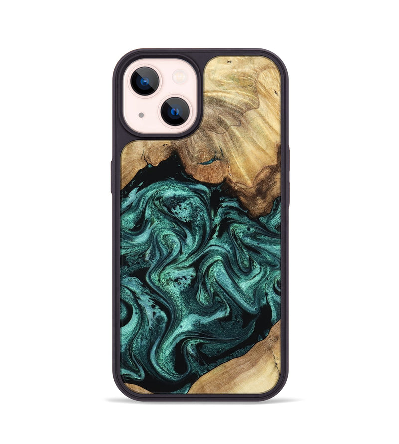 iPhone 14 Wood Phone Case - Erwin (Green, 798980)