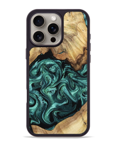 iPhone 16 Pro Max Wood Phone Case - Erwin (Green, 798980)