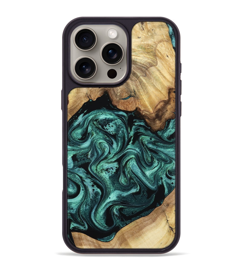 iPhone 16 Pro Max Wood Phone Case - Erwin (Green, 798980)