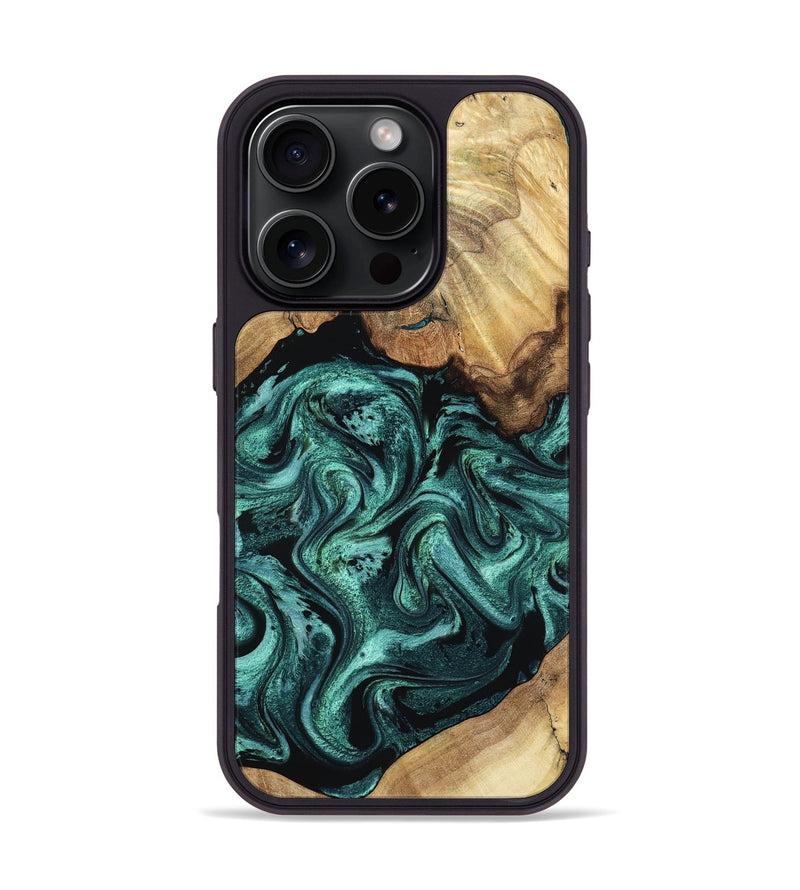 iPhone 16 Pro Wood Phone Case - Erwin (Green, 798980)