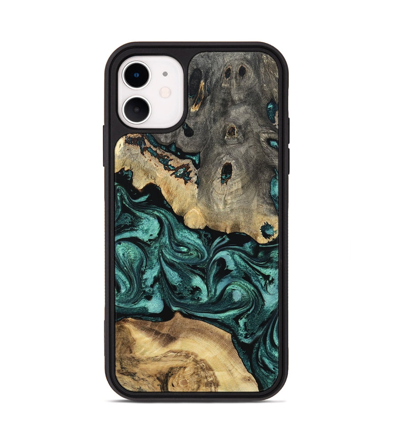 iPhone 11 Wood Phone Case - Shavon (Green, 798981)