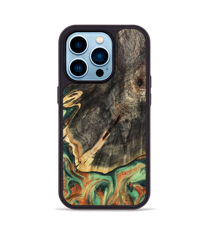 iPhone 14 Pro Wood Phone Case - Kirsten (Green, 798982)