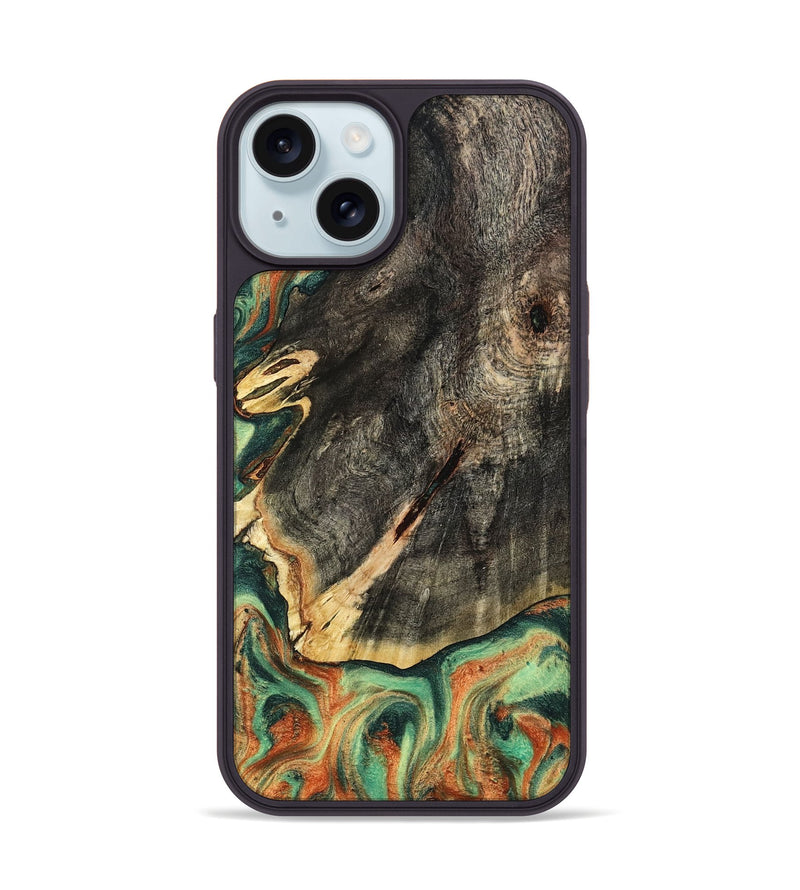 iPhone 15 Wood Phone Case - Kirsten (Green, 798982)