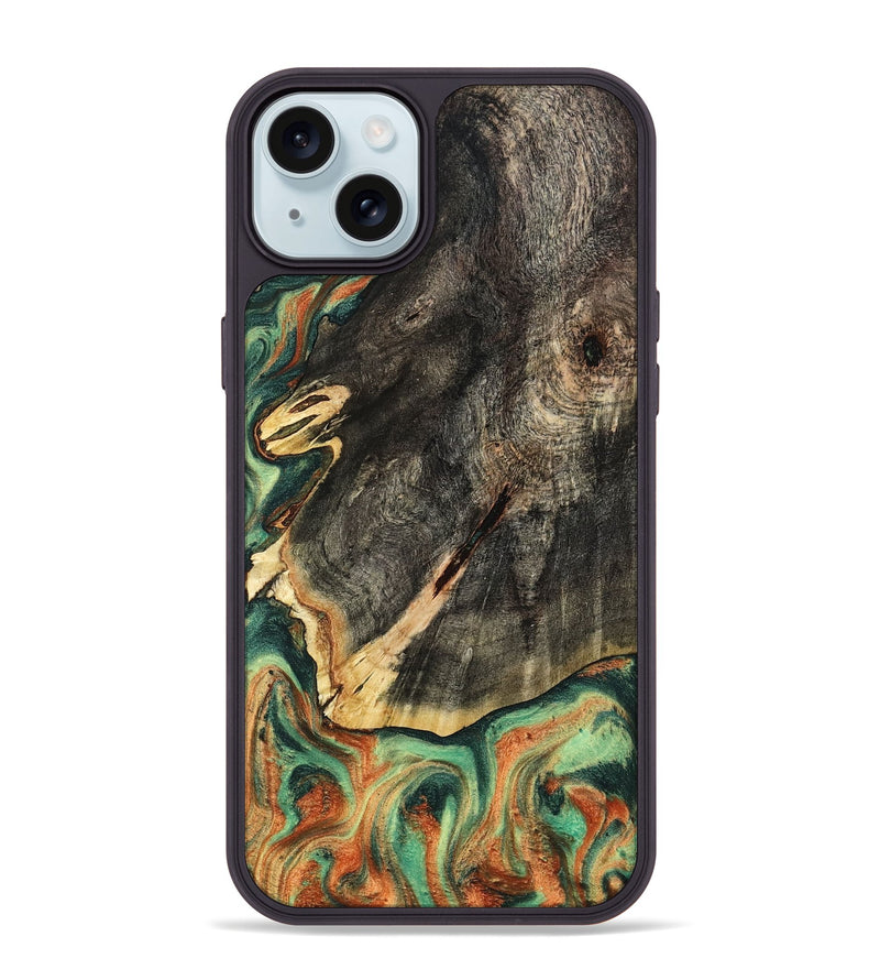 iPhone 15 Plus Wood Phone Case - Kirsten (Green, 798982)