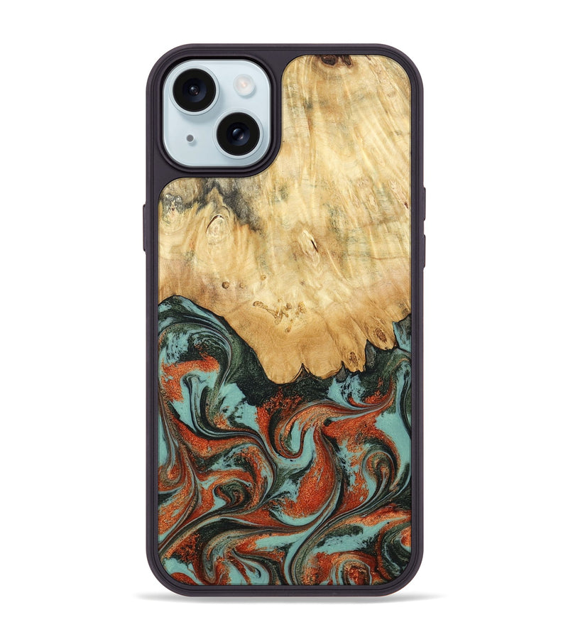 iPhone 15 Plus Wood Phone Case - Kaden (Green, 798983)