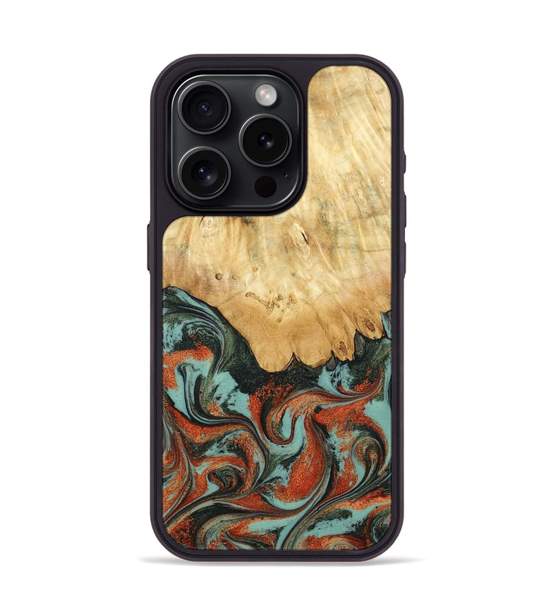 iPhone 15 Pro Wood Phone Case - Kaden (Green, 798983)