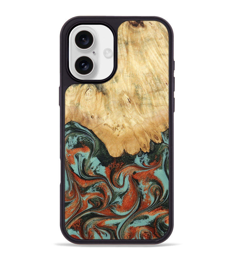 iPhone 16 Plus Wood Phone Case - Kaden (Green, 798983)