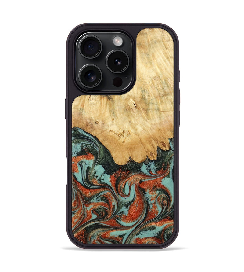 iPhone 16 Pro Wood Phone Case - Kaden (Green, 798983)