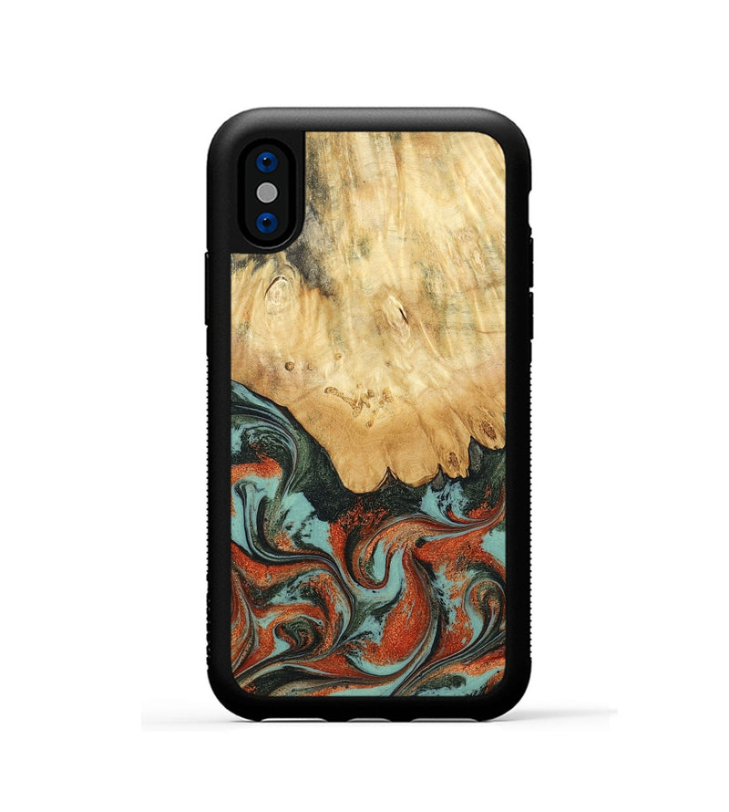 iPhone Xs Wood Phone Case - Kaden (Green, 798983)