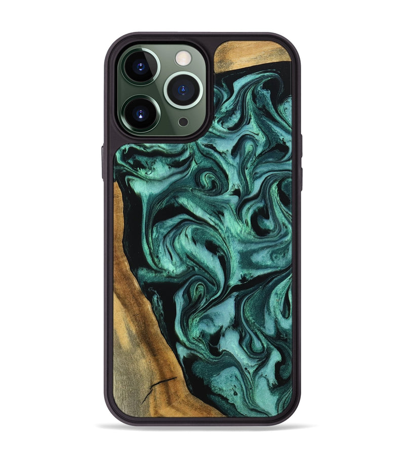 iPhone 13 Pro Max Wood Phone Case - Arthur (Green, 798985)