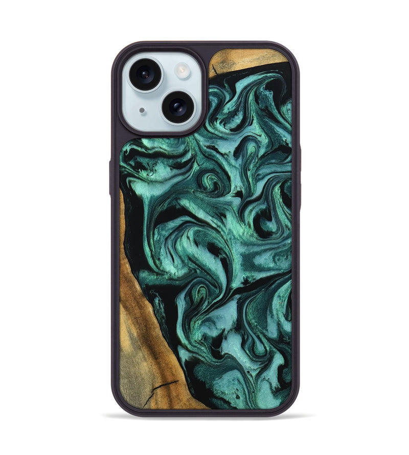 iPhone 15 Wood Phone Case - Arthur (Green, 798985)