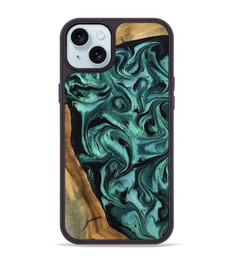 iPhone 15 Plus Wood Phone Case - Arthur (Green, 798985)