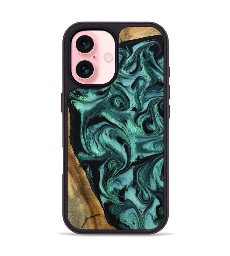 iPhone 16 Wood Phone Case - Arthur (Green, 798985)