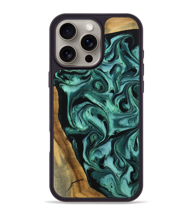 iPhone 16 Pro Max Wood Phone Case - Arthur (Green, 798985)