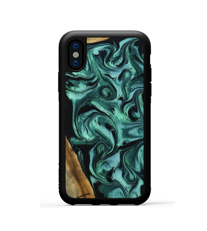 iPhone Xs Wood Phone Case - Arthur (Green, 798985)