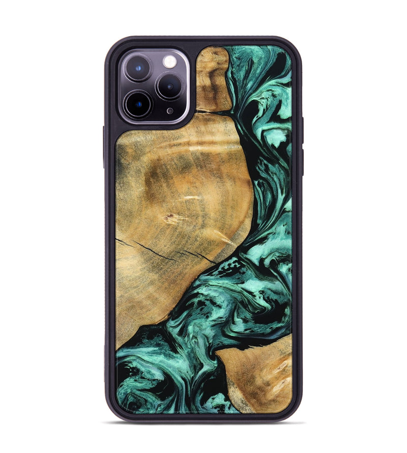 iPhone 11 Pro Max Wood Phone Case - Gayle (Green, 798986)