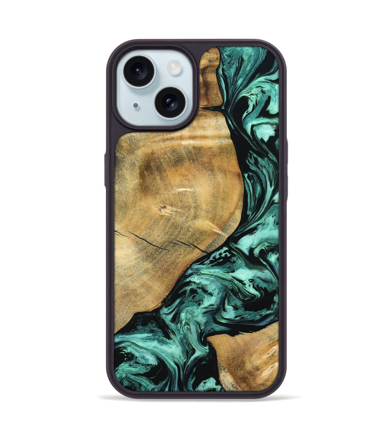 iPhone 15 Wood Phone Case - Gayle (Green, 798986)