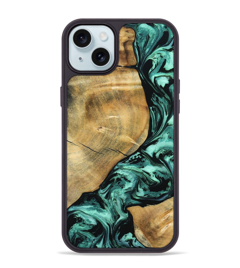 iPhone 15 Plus Wood Phone Case - Gayle (Green, 798986)