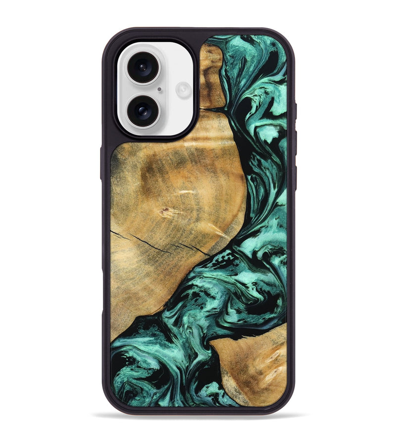 iPhone 16 Plus Wood Phone Case - Gayle (Green, 798986)