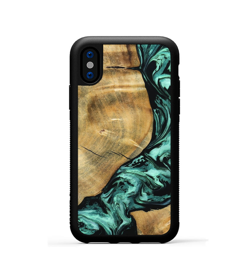 iPhone Xs Wood Phone Case - Gayle (Green, 798986)