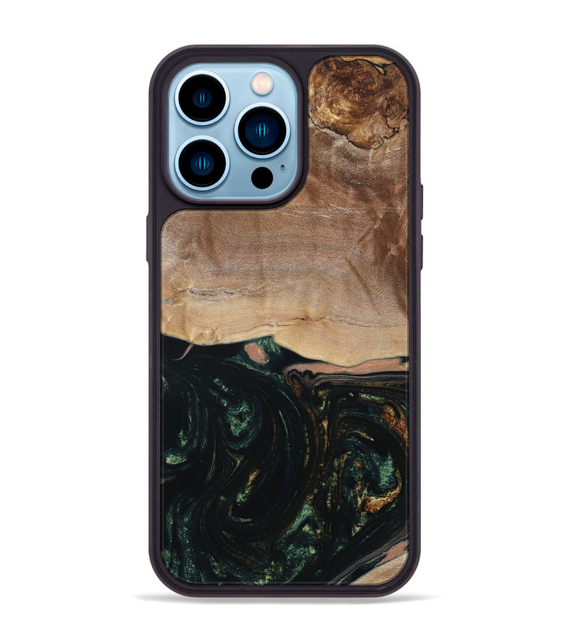 iPhone 14 Pro Max Wood Phone Case - Boyd (Green, 798987)