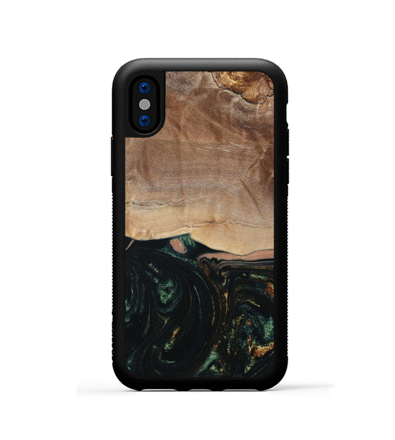 iPhone Xs Wood Phone Case - Boyd (Green, 798987)
