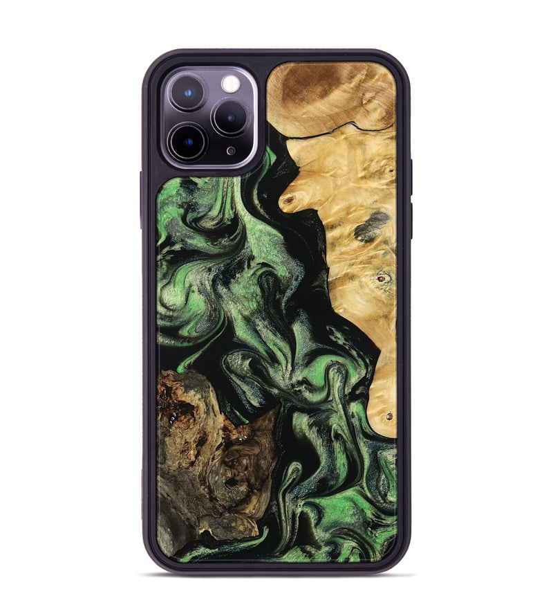 iPhone 11 Pro Max Wood Phone Case - Abigale (Green, 798988)