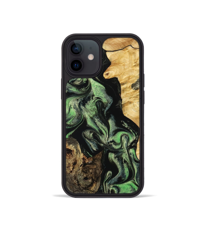 iPhone 12 mini Wood Phone Case - Abigale (Green, 798988)