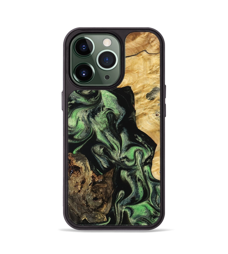 iPhone 13 Pro Wood Phone Case - Abigale (Green, 798988)