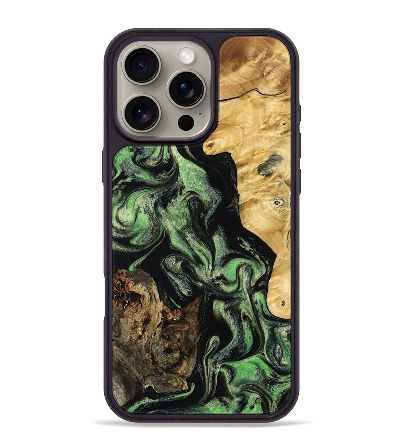 iPhone 16 Pro Max Wood Phone Case - Abigale (Green, 798988)