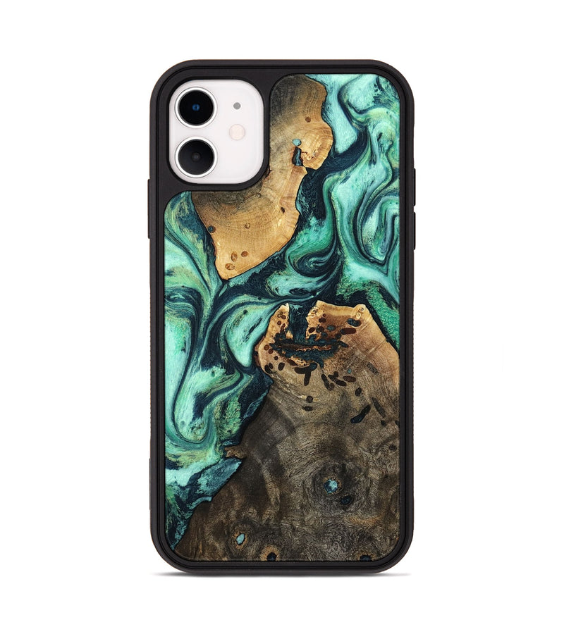 iPhone 11 Wood Phone Case - Oleta (Green, 798989)