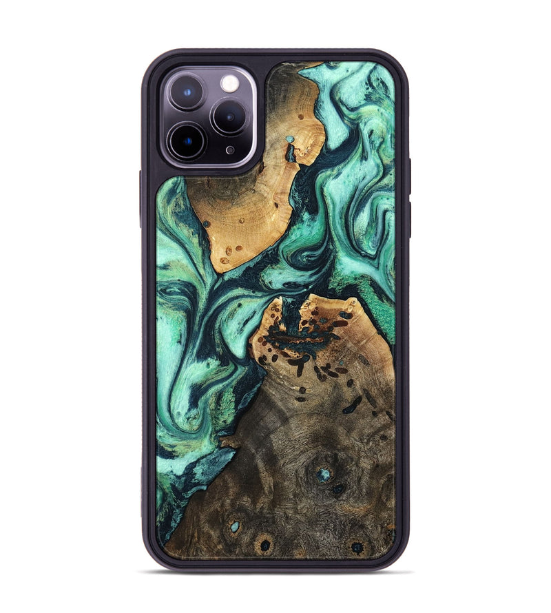 iPhone 11 Pro Max Wood Phone Case - Oleta (Green, 798989)